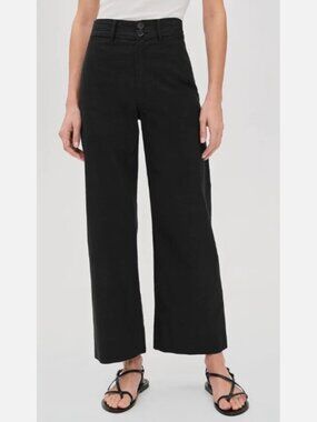 Apiece Apart Merida Pant Wide Leg High Rise original 100% Cotton, black, 6, NWT